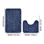 2-Piece U-Shaped Absorbent Bathroom Mat Set