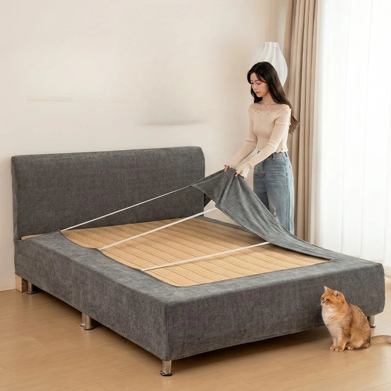 Stretch Chenille Bed Frame Cover
