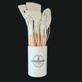 12-Piece Silicone Kitchen Utensil Set with Wooden Handles