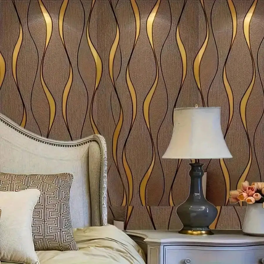 3D Brown Water Ripple Self-Adhesive Wallpaper