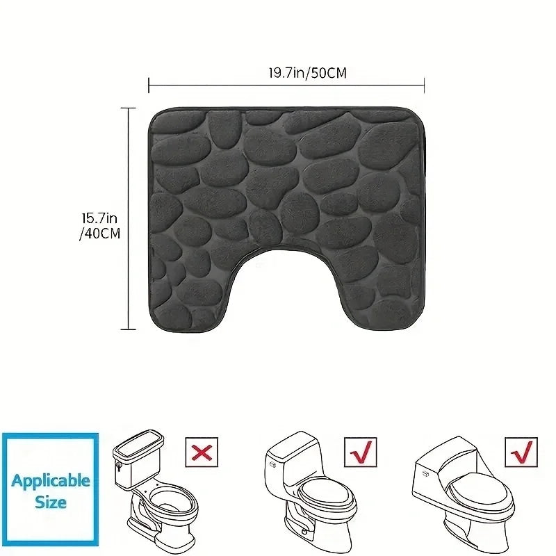 U-Shaped Bathroom Toilet Floor Mat — 15.7 × 19.7in
