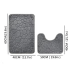 2-Piece U-Shaped Absorbent Bathroom Mat Set