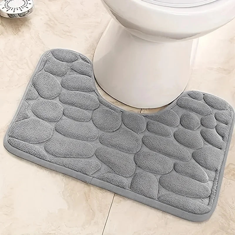 U-Shaped Bathroom Toilet Floor Mat — 15.7 × 19.7in