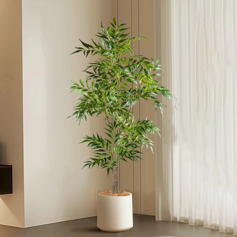 Large Artificial Nandina Plant — Real-Touch Palm Style