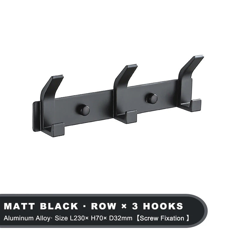Modern Wall-Mounted Aluminium Hook Rack