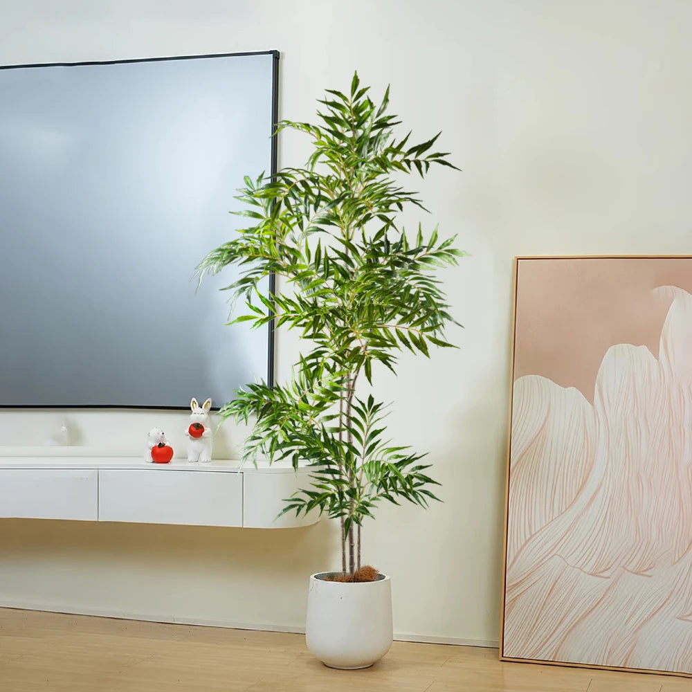 Large Artificial Nandina Plant — Real-Touch Palm Style