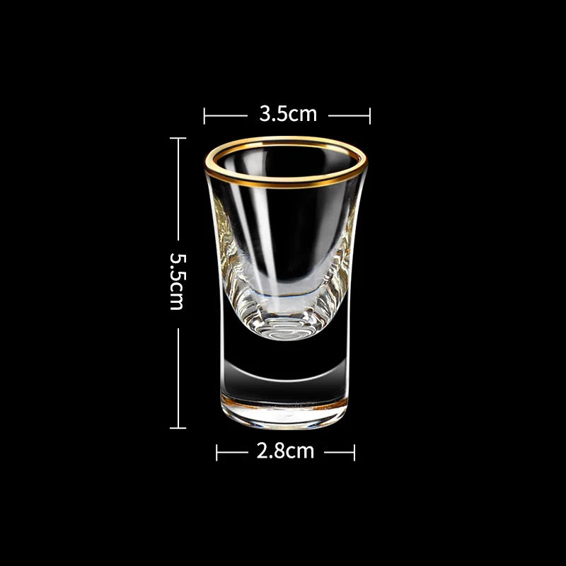 6-Piece Gold Rim Shot Glass Set