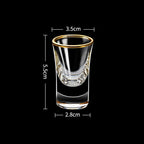6-Piece Gold Rim Shot Glass Set
