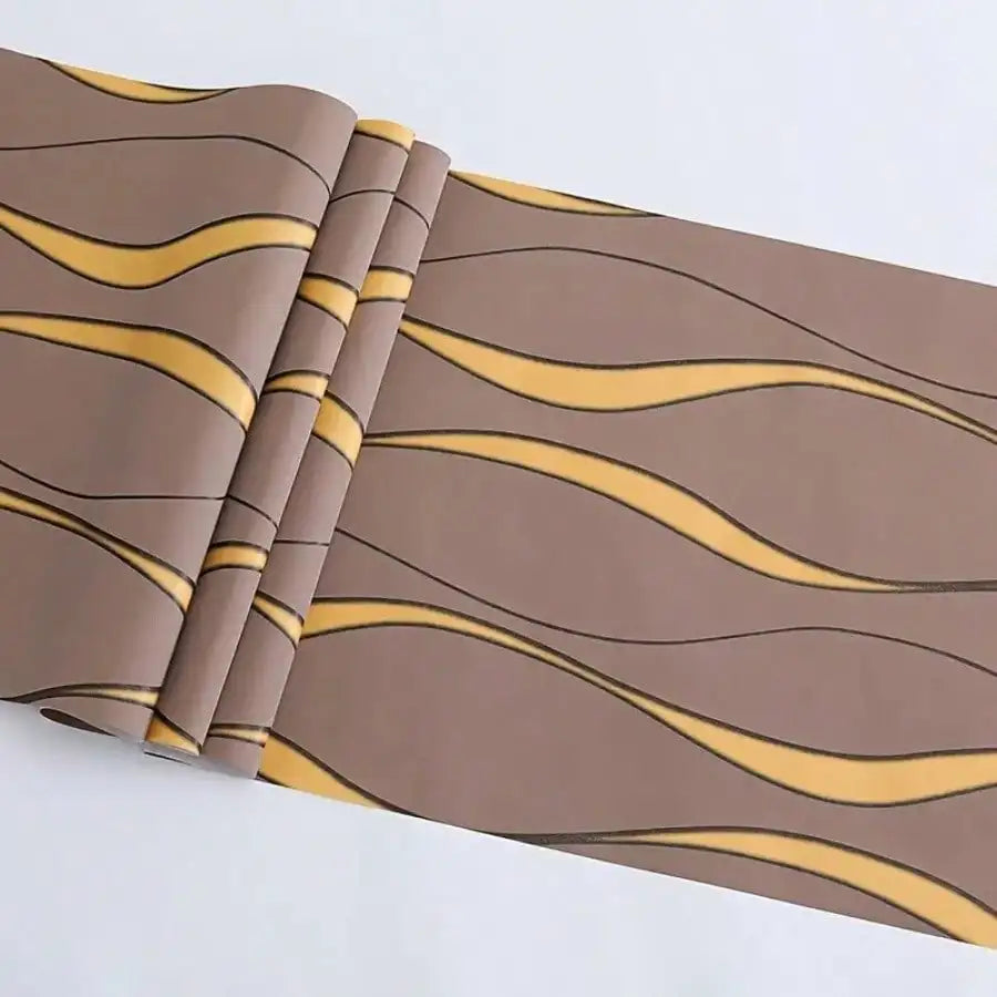 3D Brown Water Ripple Self-Adhesive Wallpaper