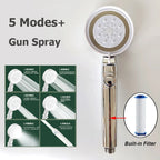 5-Mode Adjustable High-Pressure Rainfall Shower Head