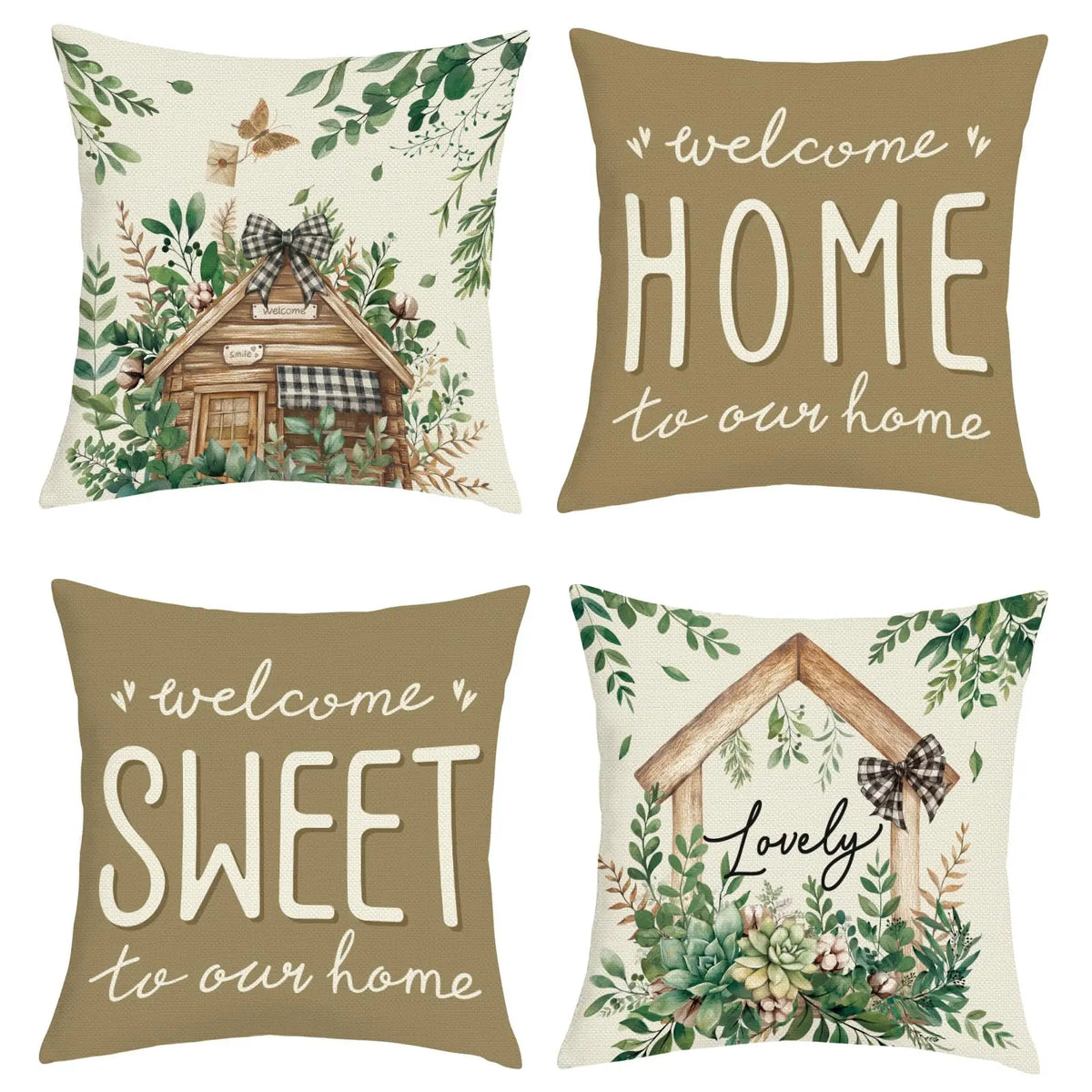 4-Piece Solid Colour Decorative Cushion Covers
