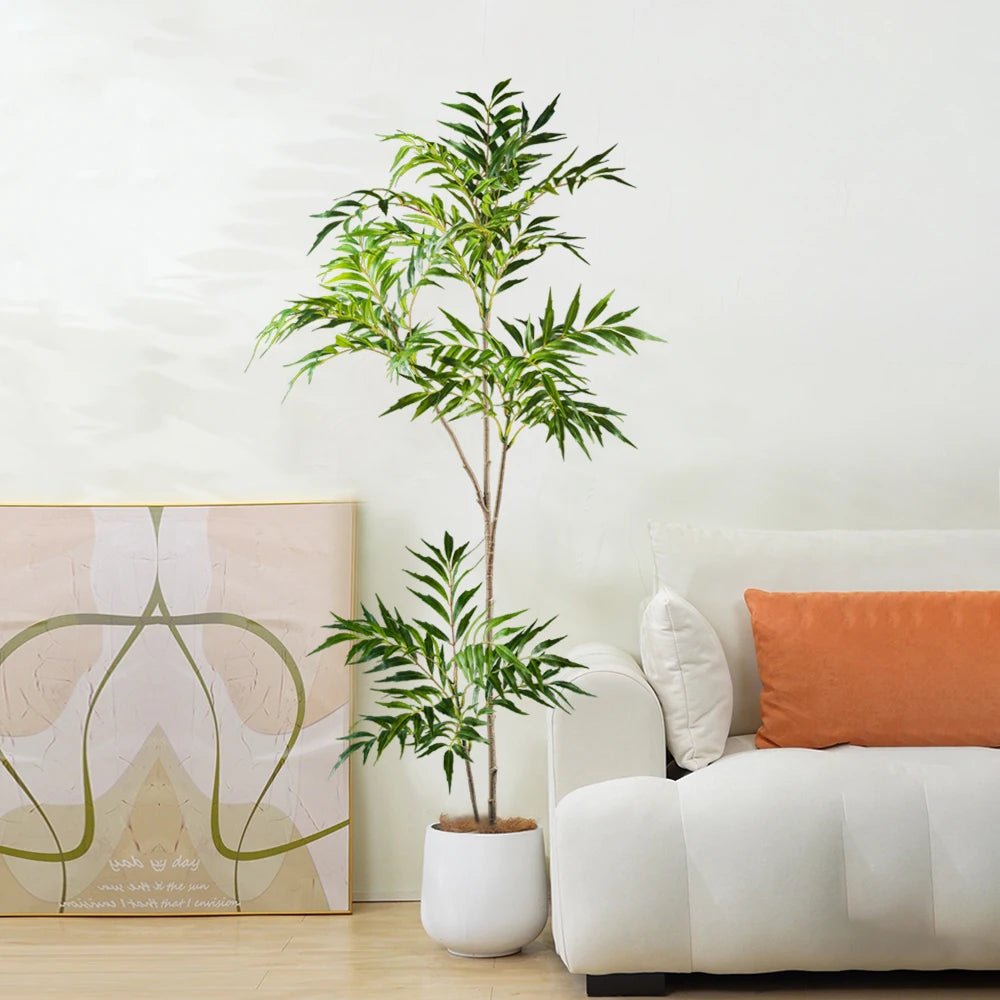 Large Artificial Nandina Plant — Real-Touch Palm Style