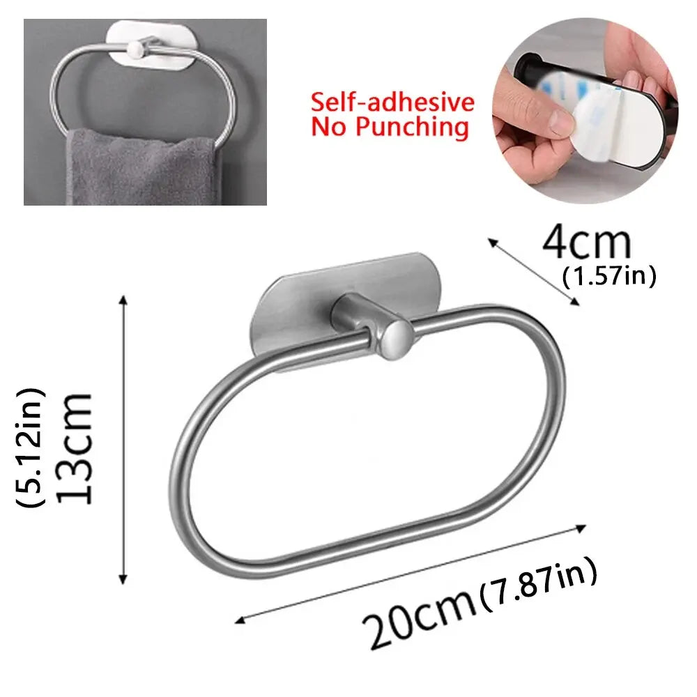 Stainless Steel Self-Adhesive Towel Ring