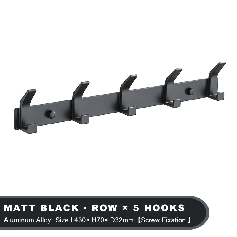 Modern Wall-Mounted Aluminium Hook Rack