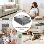 Waterproof Reversible Throw Blanket — 100 × 150cm