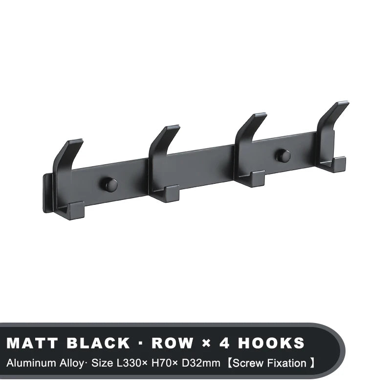 Modern Wall-Mounted Aluminium Hook Rack