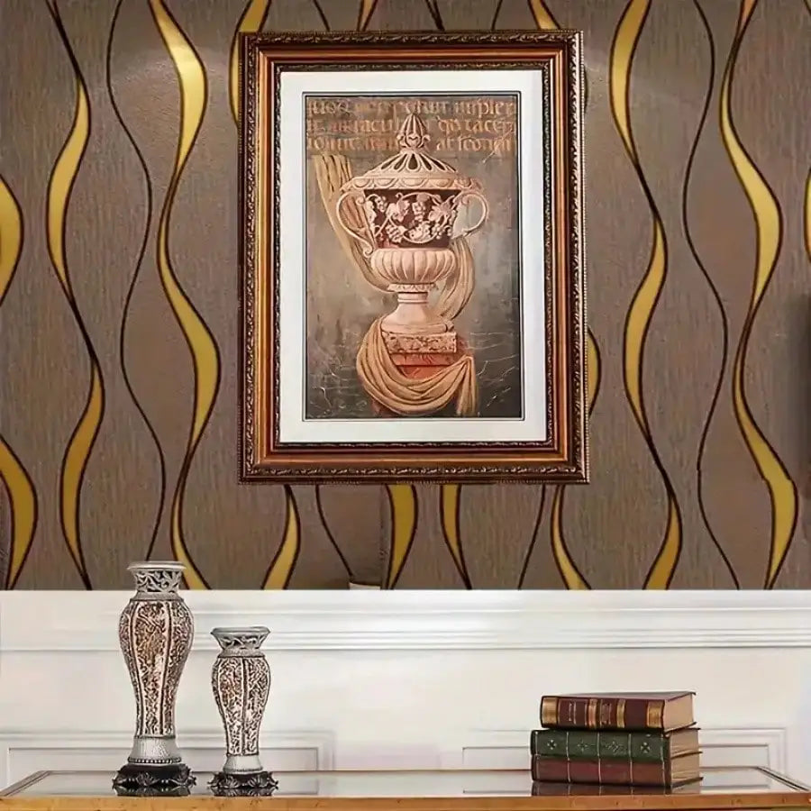 3D Brown Water Ripple Self-Adhesive Wallpaper