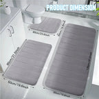 3Pcs Sets Bath Mats Non Slip Memory Foam Bathroom Soft Rugs Water Absorption Dry Fast Bath Mat Machine Washable For Home Floor