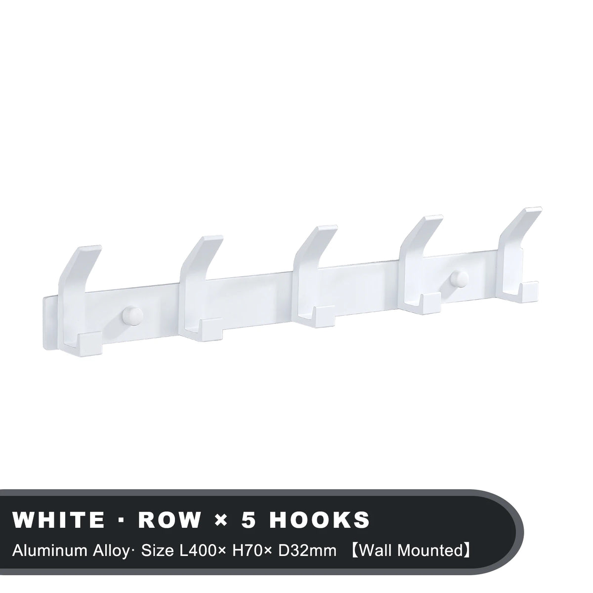 Modern Wall-Mounted Aluminium Hook Rack