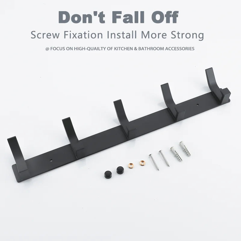 Modern Wall-Mounted Aluminium Hook Rack