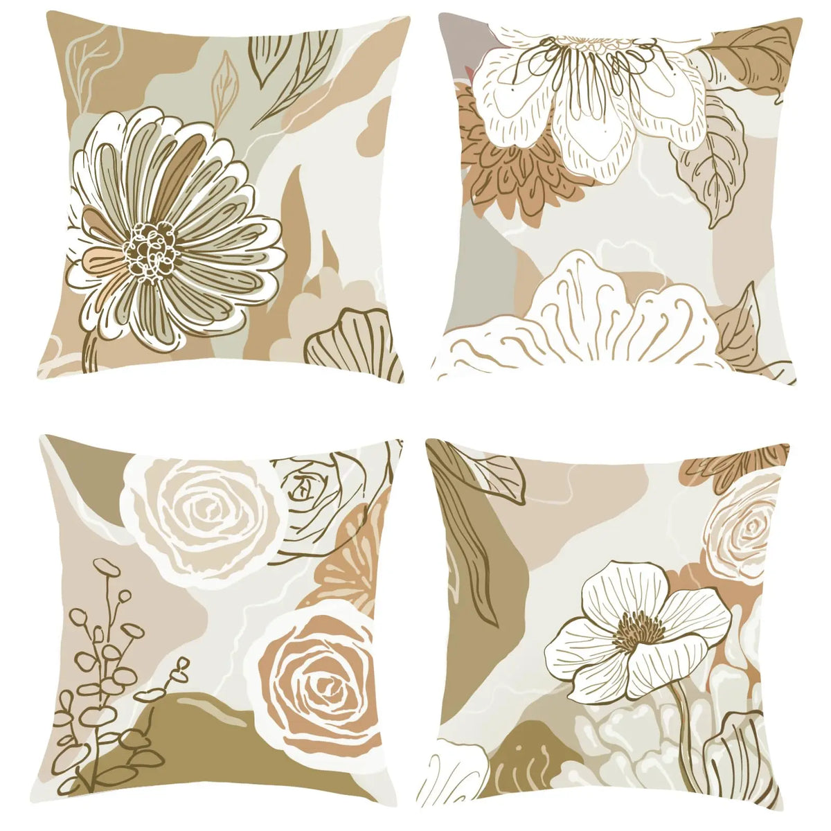 4-Piece Solid Colour Decorative Cushion Covers