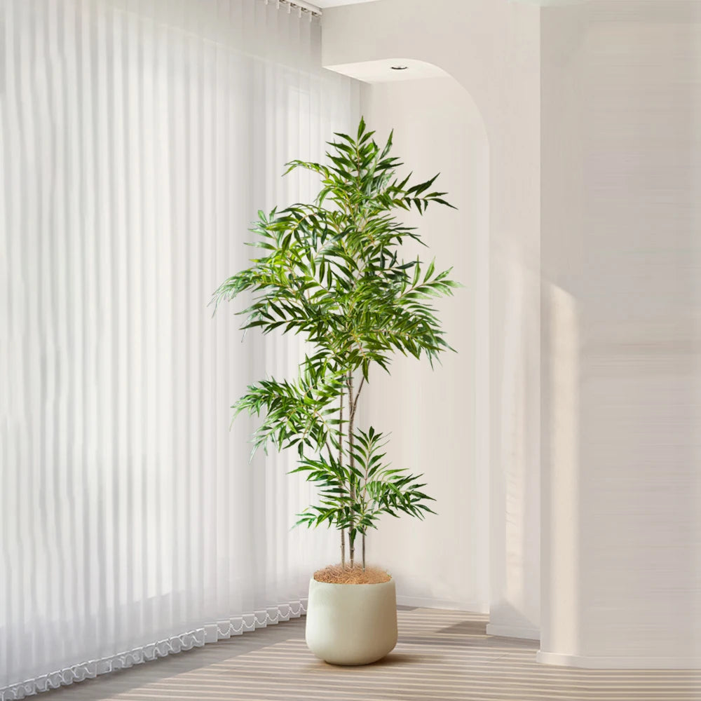 Large Artificial Nandina Plant — Real-Touch Palm Style