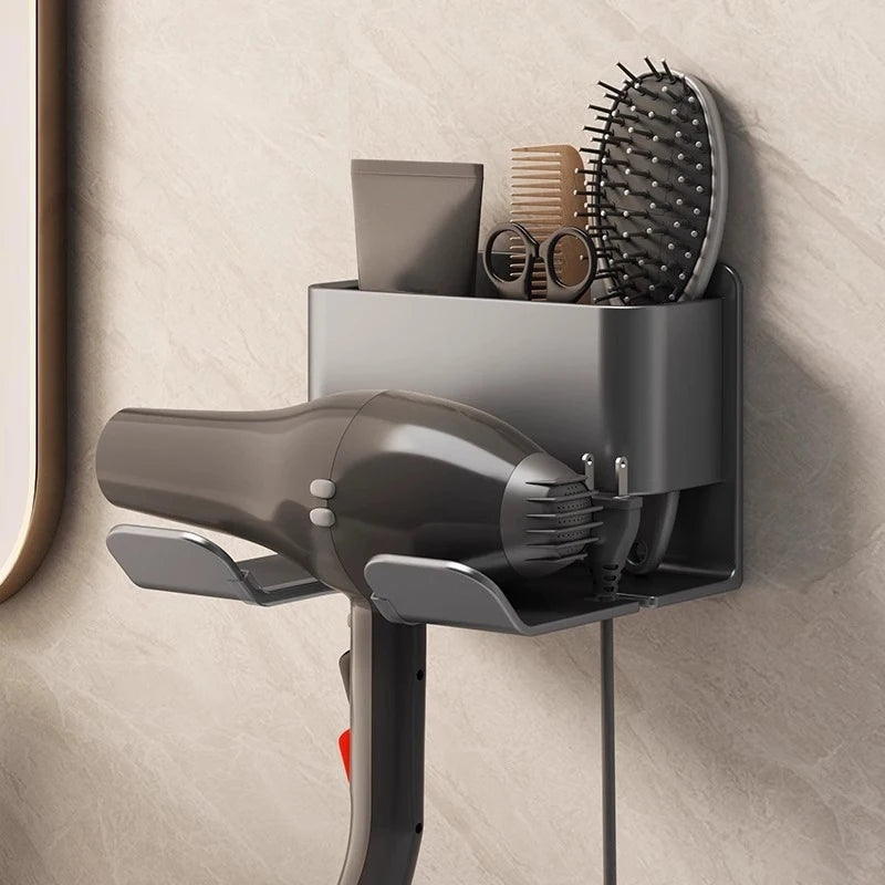 Wall-Mounted Hair Dryer Holder &amp; Organiser