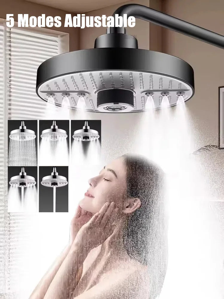 5-Mode Adjustable High-Pressure Rainfall Shower Head