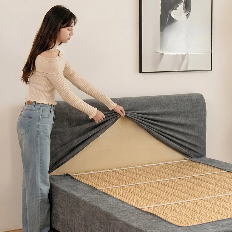 Stretch Chenille Bed Frame Cover