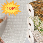 70cm × 10m Self-Adhesive 3D Brick Foam Wallpaper