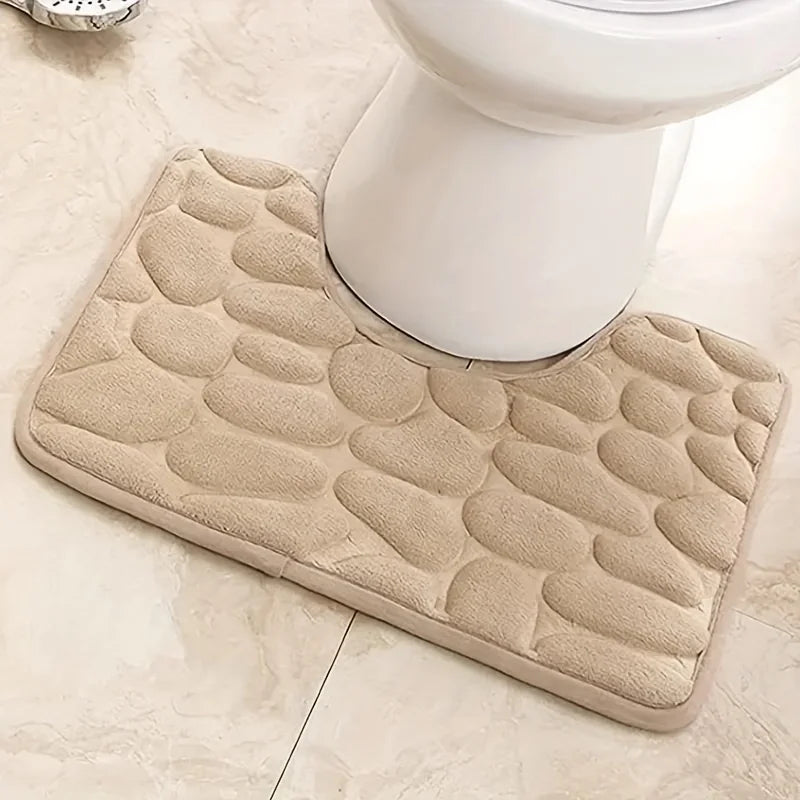 U-Shaped Bathroom Toilet Floor Mat — 15.7 × 19.7in