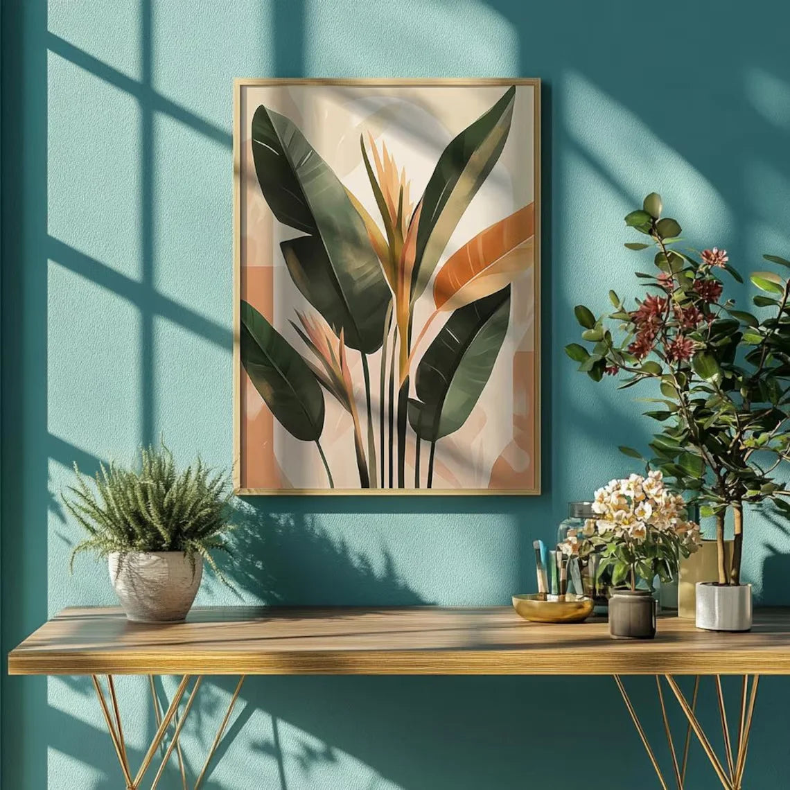 Retro Palm Tree Canvas Wall Art