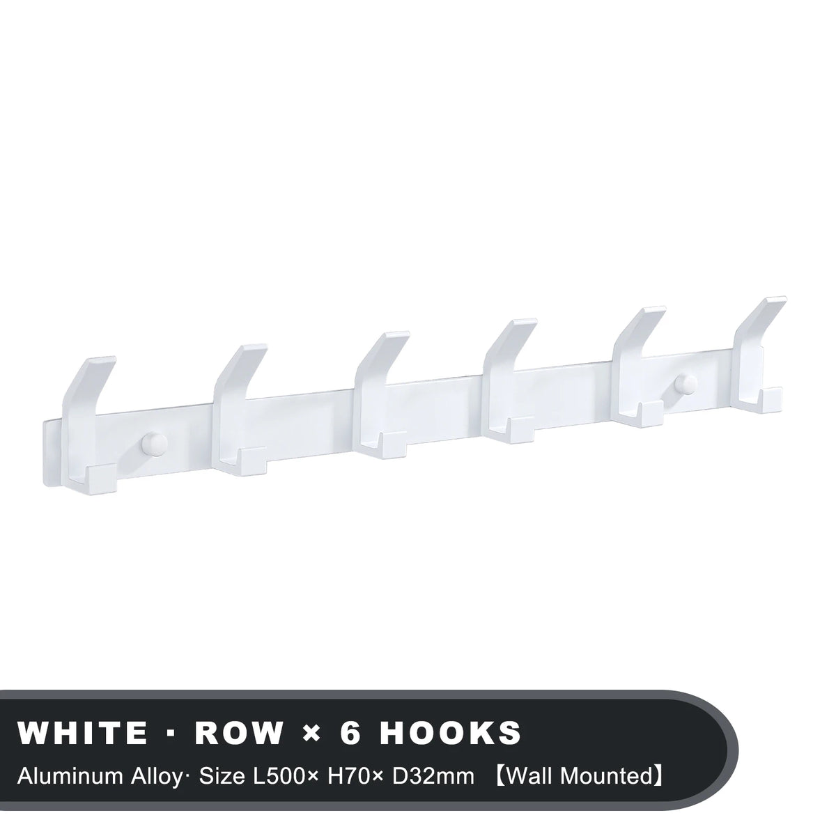 Modern Wall-Mounted Aluminium Hook Rack