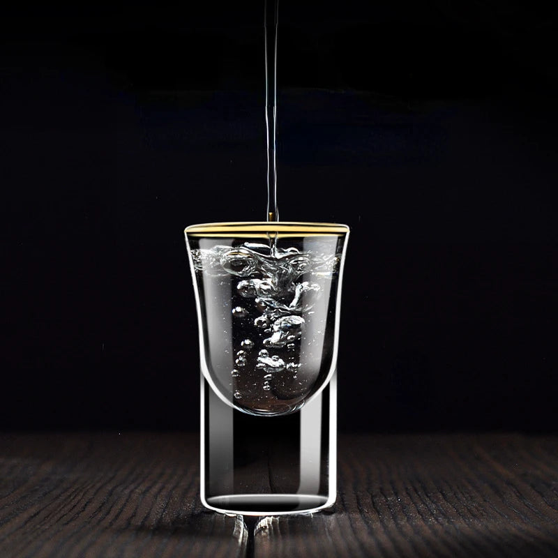 6-Piece Gold Rim Shot Glass Set