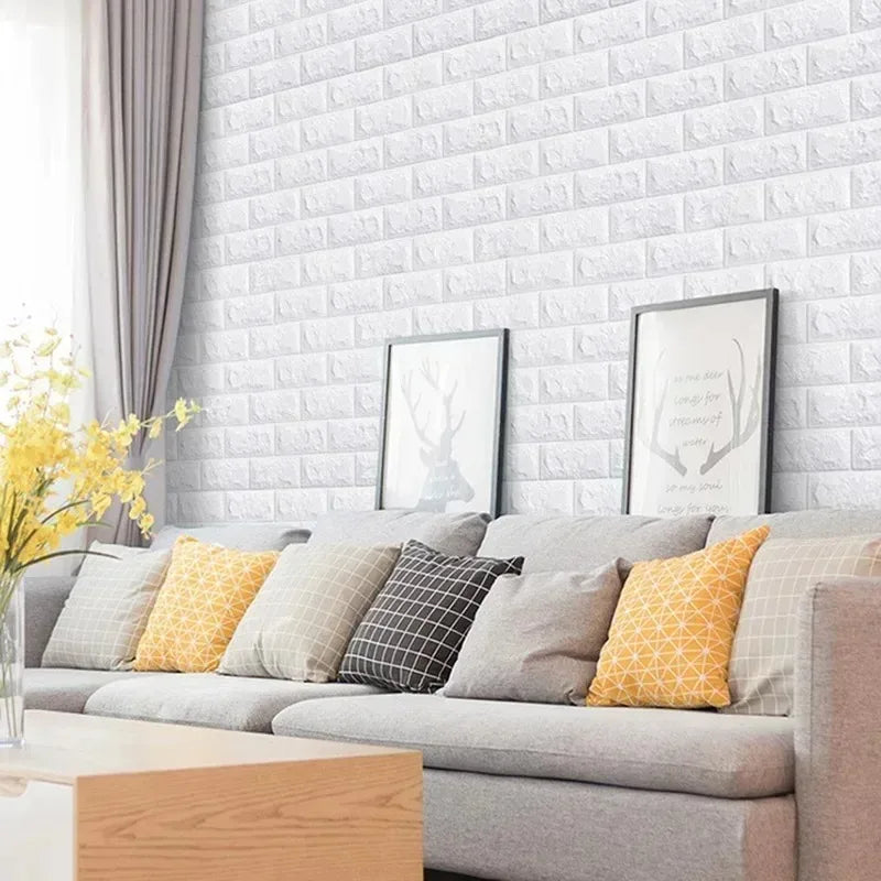 70cm × 10m Self-Adhesive 3D Brick Foam Wallpaper
