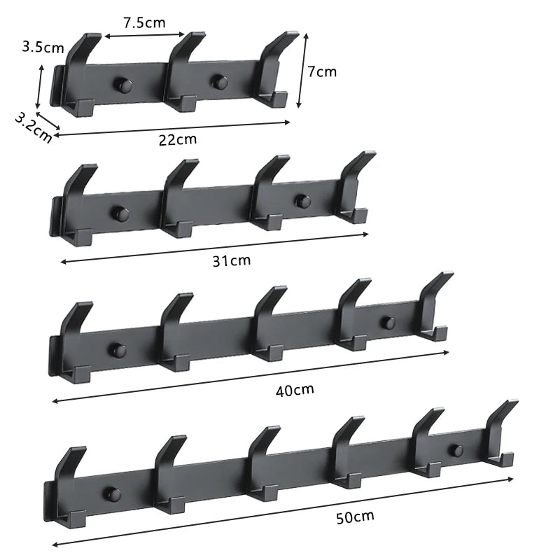 Modern Wall-Mounted Aluminium Hook Rack