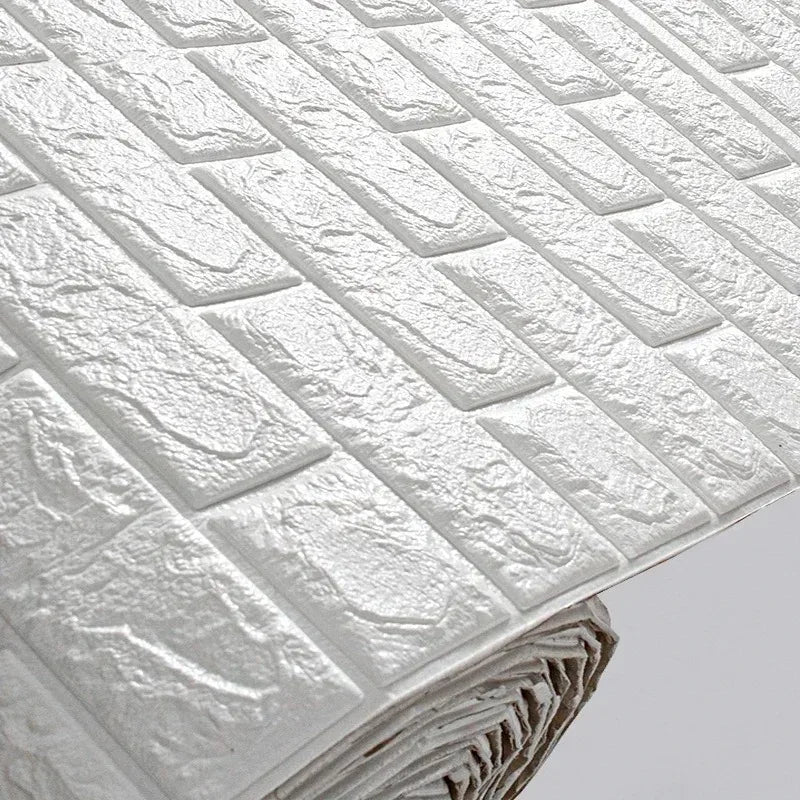 70cm × 10m Self-Adhesive 3D Brick Foam Wallpaper