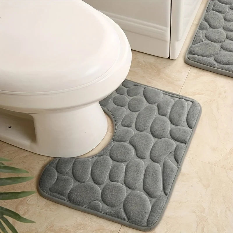 U-Shaped Bathroom Toilet Floor Mat — 15.7 × 19.7in