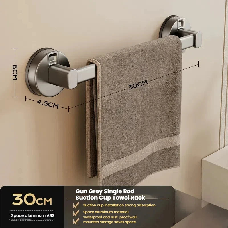 Wall-Mounted Suction Cup Towel Rack
