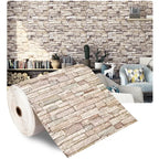70cm × 10m Self-Adhesive 3D Brick Foam Wallpaper