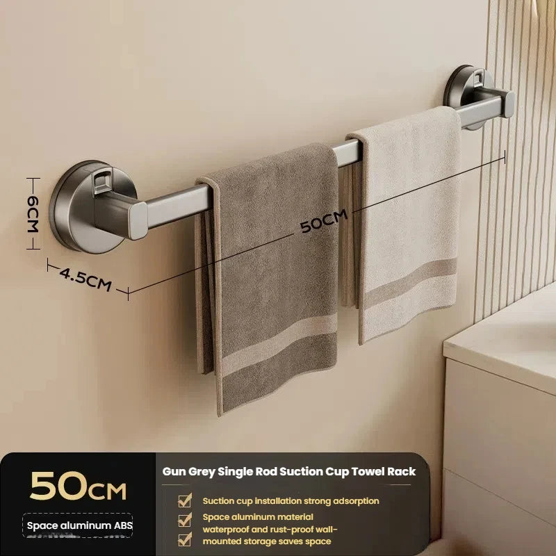Wall-Mounted Suction Cup Towel Rack