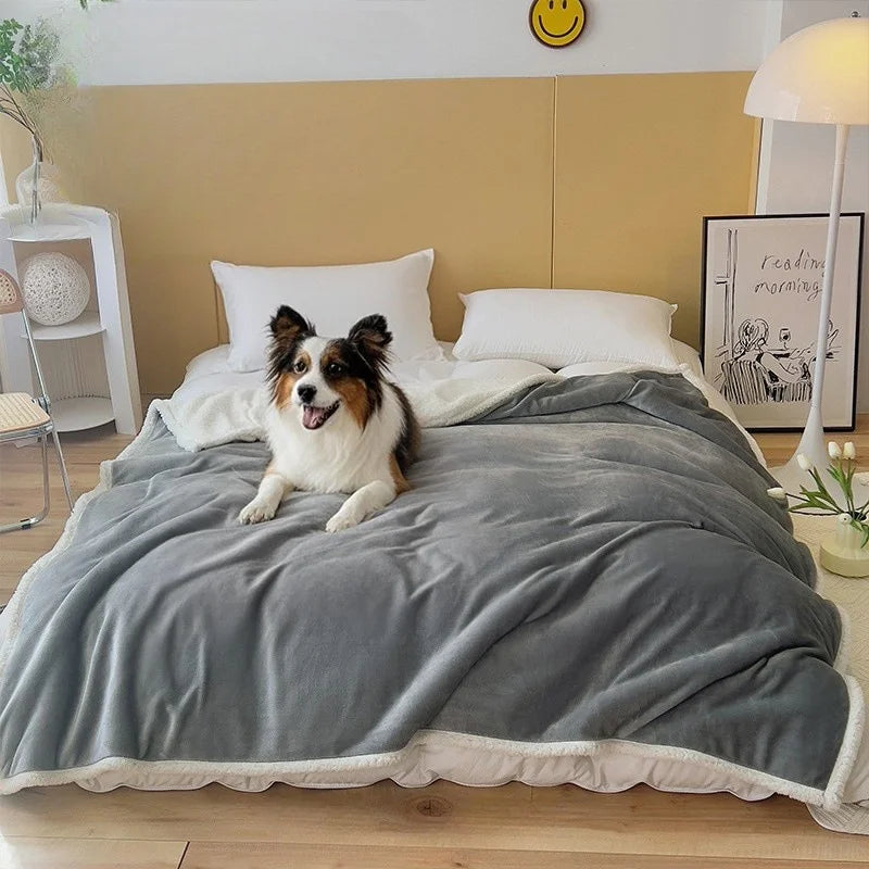 Waterproof Reversible Throw Blanket — 100 × 150cm