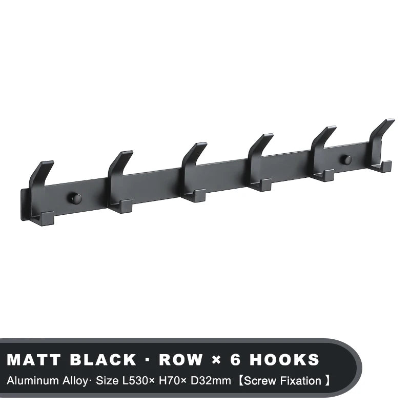 Modern Wall-Mounted Aluminium Hook Rack
