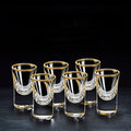 6-Piece Gold Rim Shot Glass Set