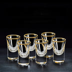 6-Piece Gold Rim Shot Glass Set