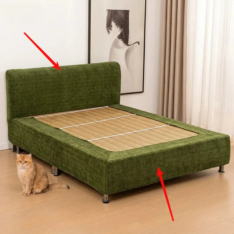 Stretch Chenille Bed Frame Cover