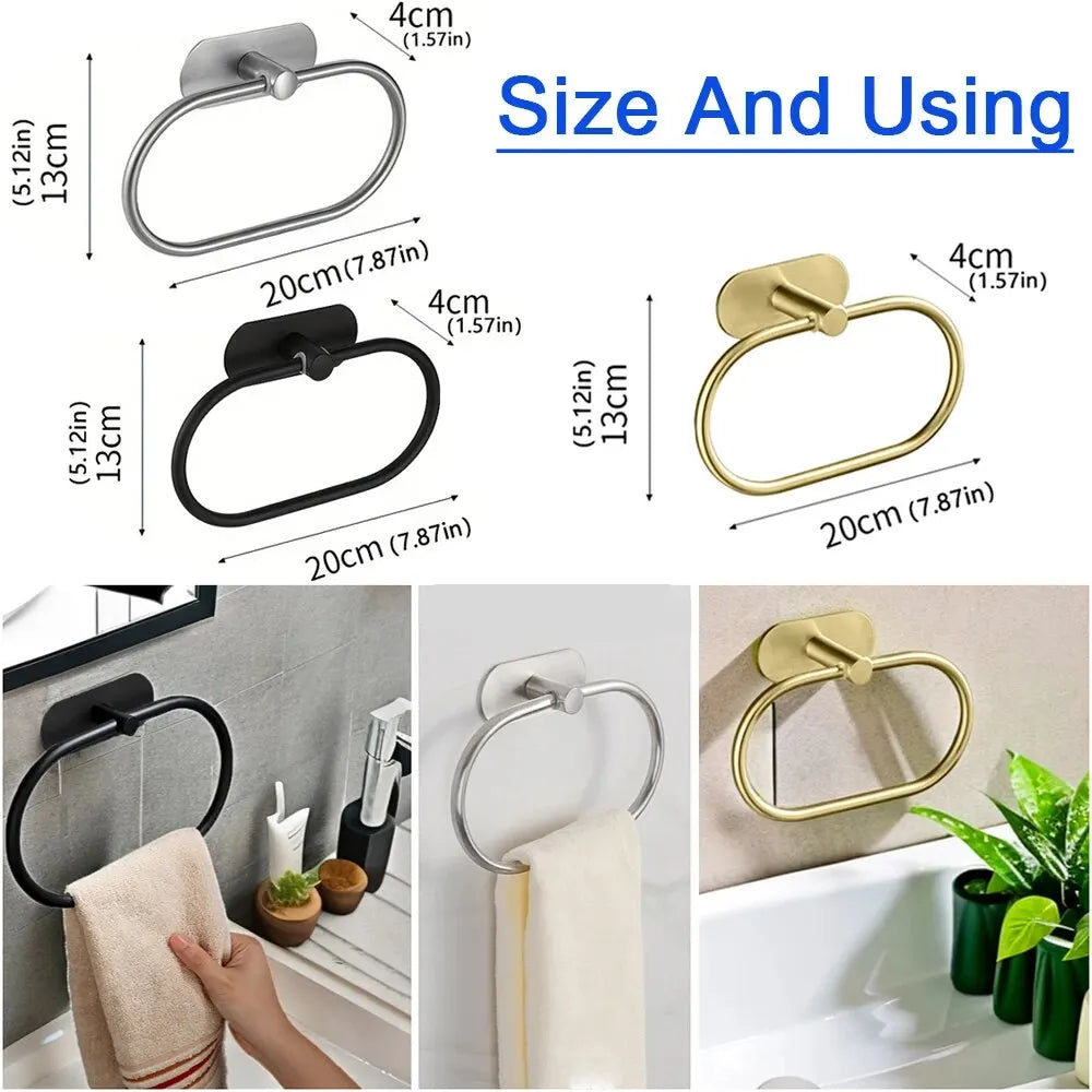 Stainless Steel Self-Adhesive Towel Ring