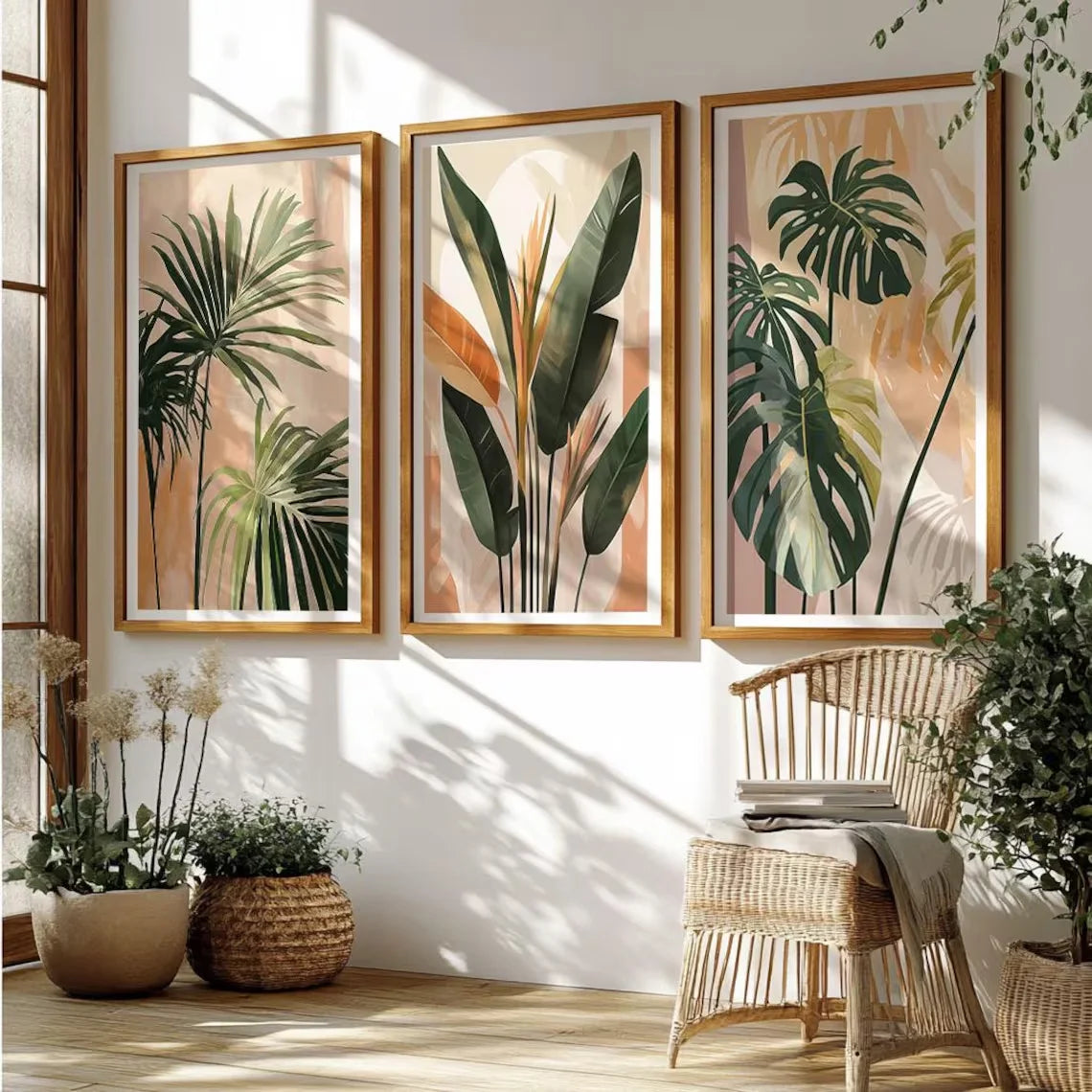 Retro Palm Tree Canvas Wall Art
