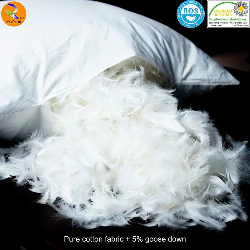 Cotton Goose Feather Cushion Pillow Assorted Sizes 80x80/70x70/60x60/55x55/50x50/45x45/40x40/50x90/50x75/50x70/50x65/45x70/40x60