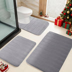 3Pcs Sets Bath Mats Non Slip Memory Foam Bathroom Soft Rugs Water Absorption Dry Fast Bath Mat Machine Washable For Home Floor